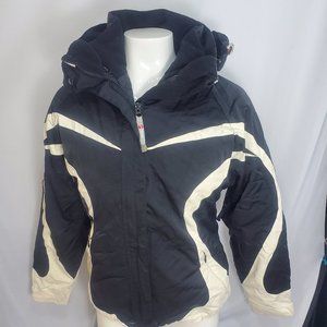 Authentic Alpine Design. Snowboard Jacket, Ladies S 6-8 Blk/Wht with lining 3in1